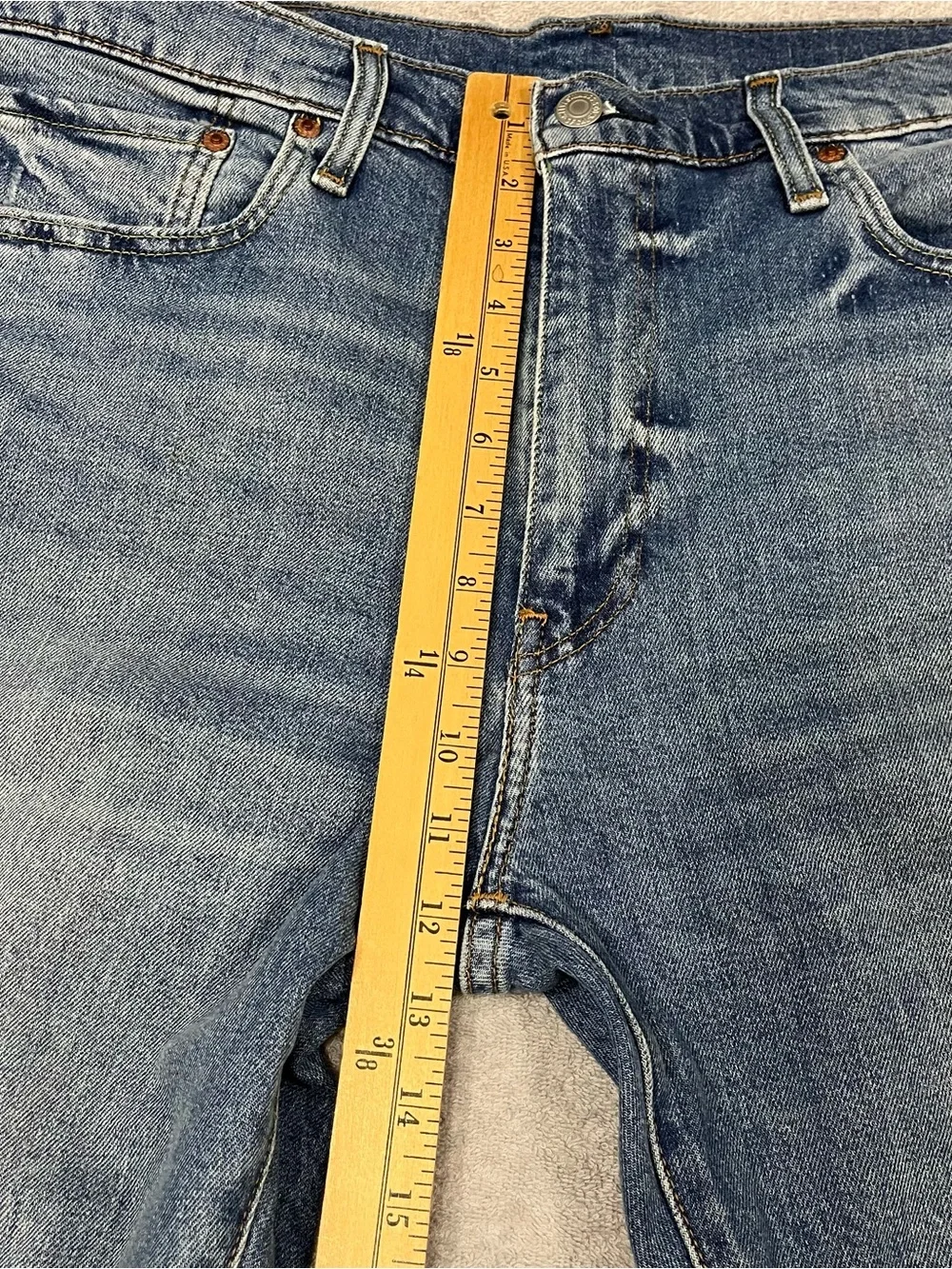 LEVI'S Premium 502 Jeans MENS REGULAR TAPER STRETCH 36 X 38 Light Wash